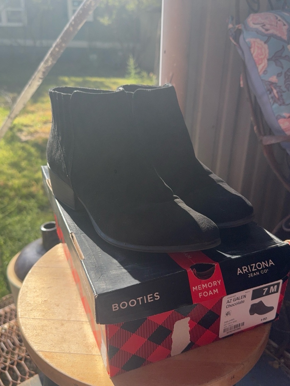 UNIONBAY Black Suede Ankle Booties